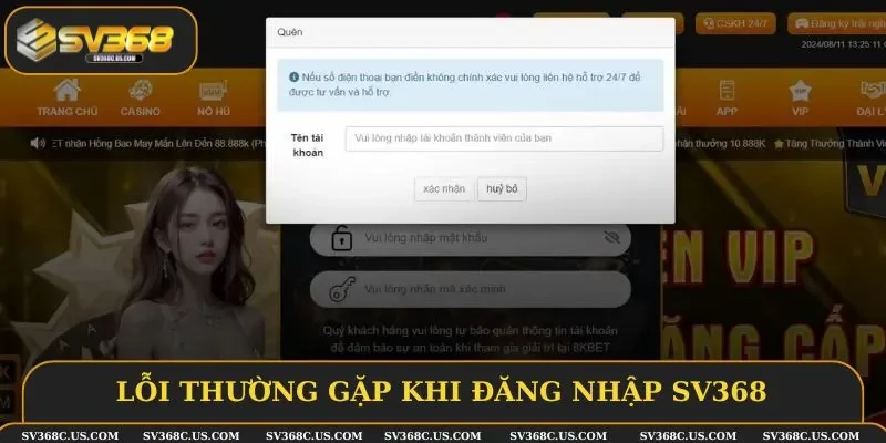 Lỗi khi đăng nhập hội viên thường gặp 