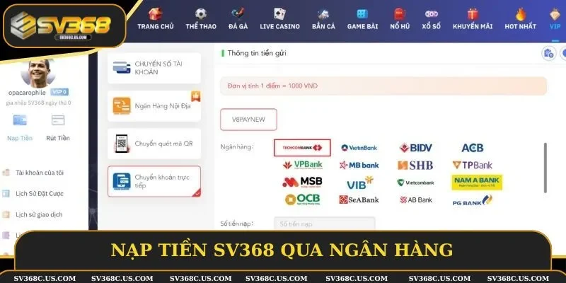 Nạp điểm bằng ngân hàng luôn được ưa chuộng